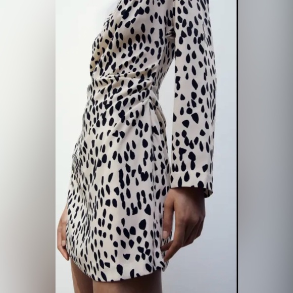 SOLD** NWT H&M Draped Spotted Dress - Picture 2 of 9